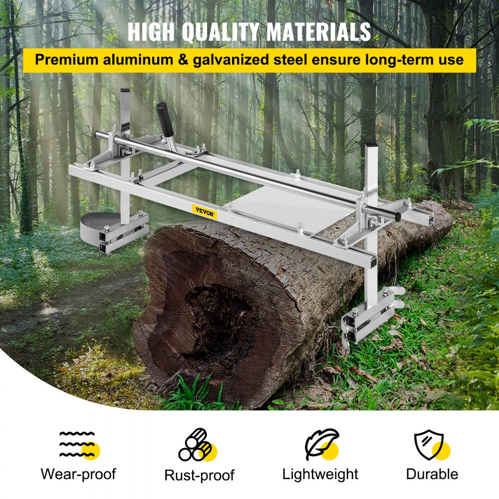 VEVOR Portable Chainsaw Mill Planking Milling Aluminum Steel with Installation Tools for Builders and Woodworkers (14" to 36") 