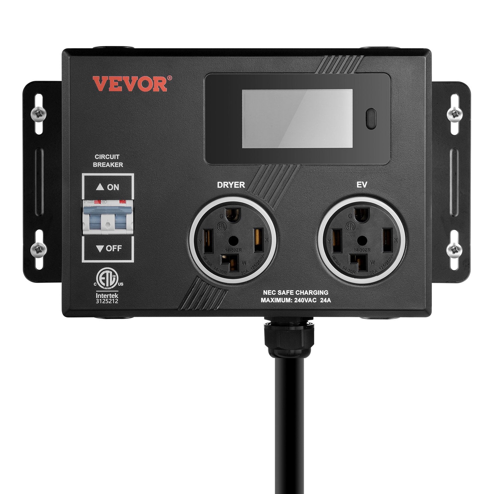 VEVOR NEMA Splitter for Dryer and EV NEMA 14-30P 2x 14-30R 3.4'' LCD Screen ETL 