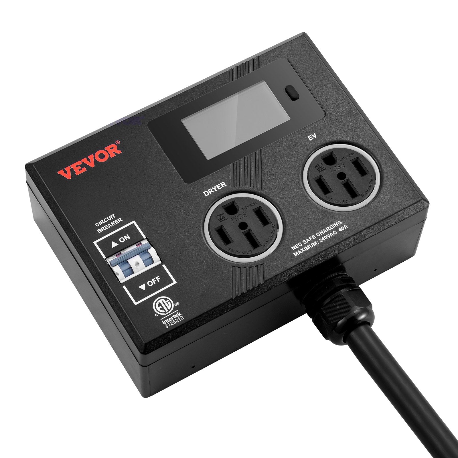 VEVOR NEMA Splitter for Dryer and EV NEMA 14-50P 2x 14-50R 3.4'' LCD Screen ETL 