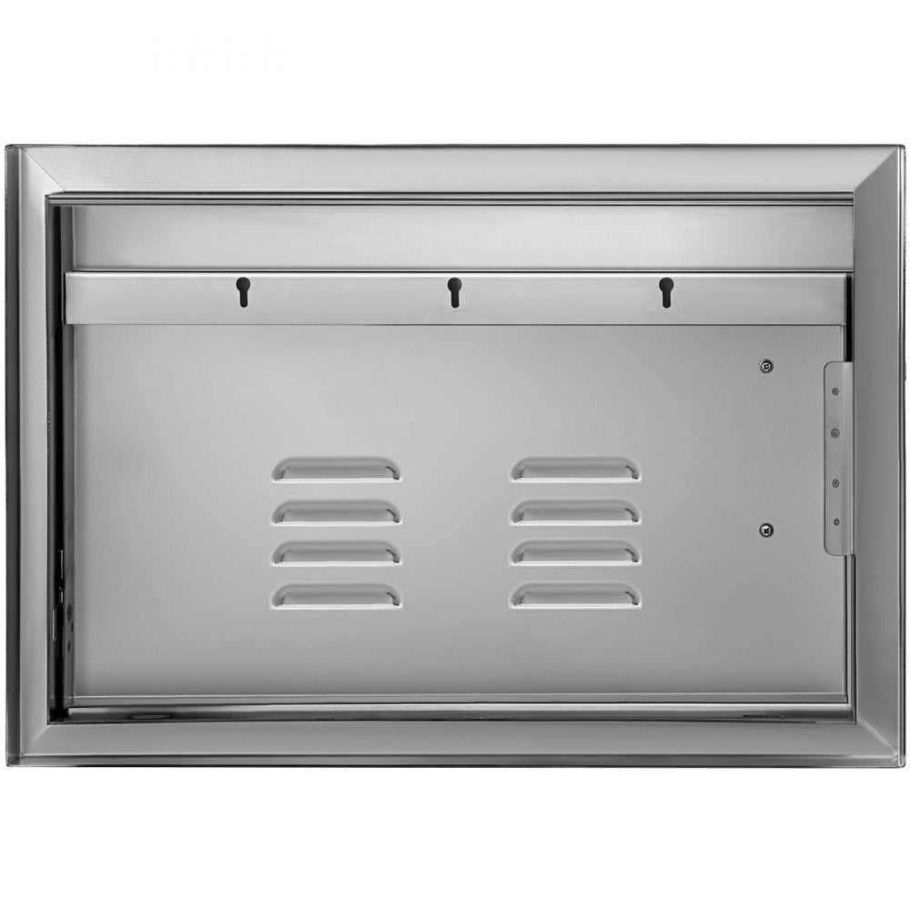 VEVOR 20W x 14H Inch BBQ Access Single Door with Vents Horizontal BBQ Island Door Stainless Steel Outdoor Kitchen Doors for Commercial BBQ Grid 