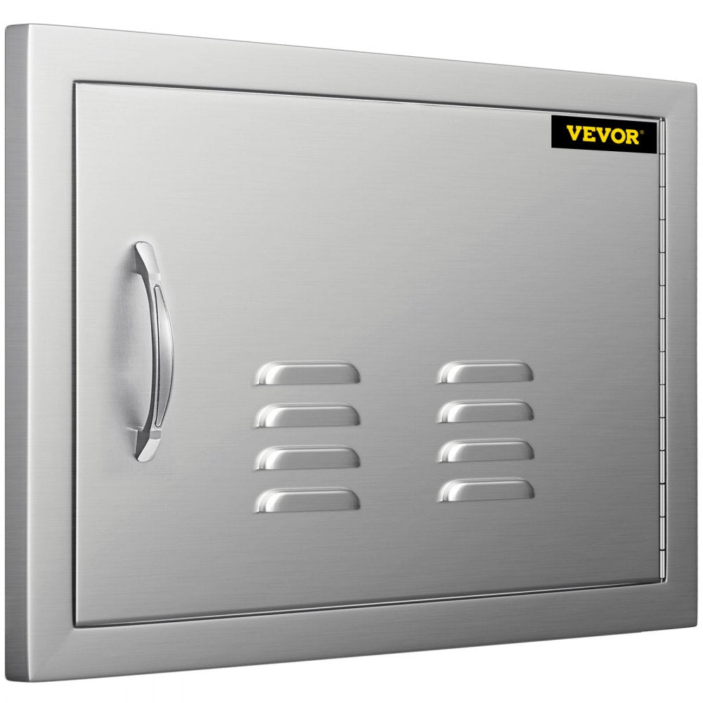 VEVOR 20W x 14H Inch BBQ Access Single Door with Vents Horizontal BBQ Island Door Stainless Steel Outdoor Kitchen Doors for Commercial BBQ Grid 