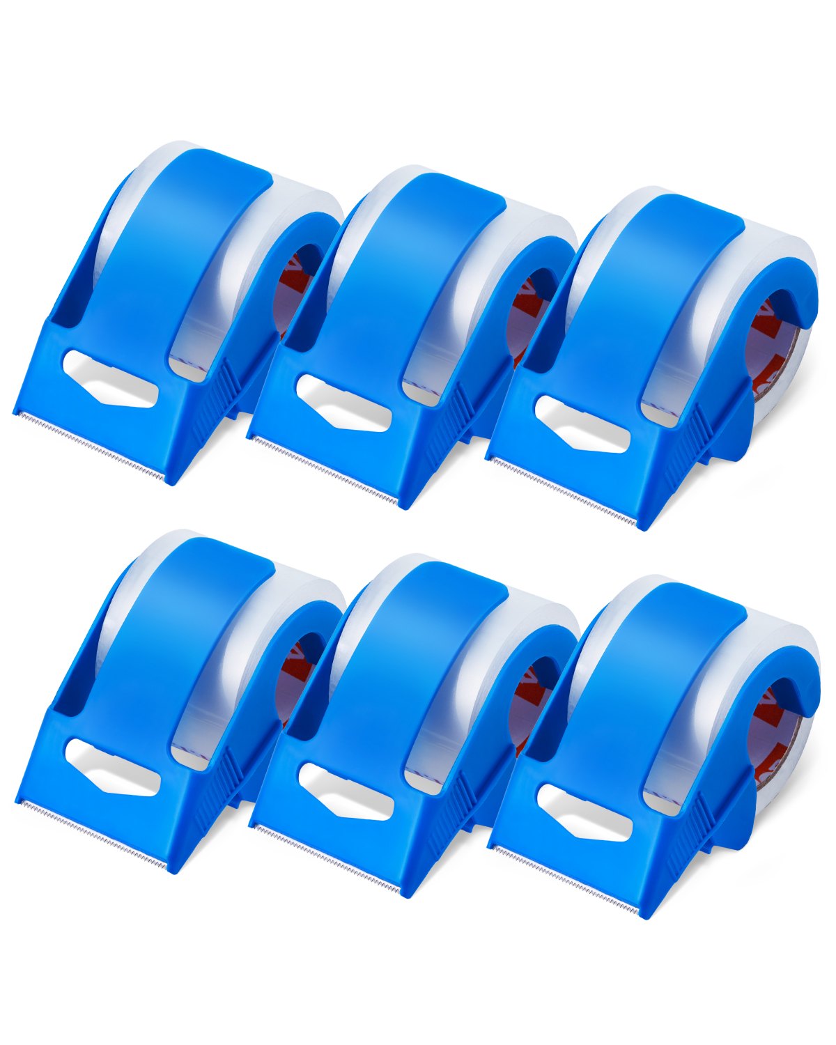 VEVOR Packing Tape 6 Rolls 25 Yards Clear Shipping Tape with Dispenser 2.7 Mil 