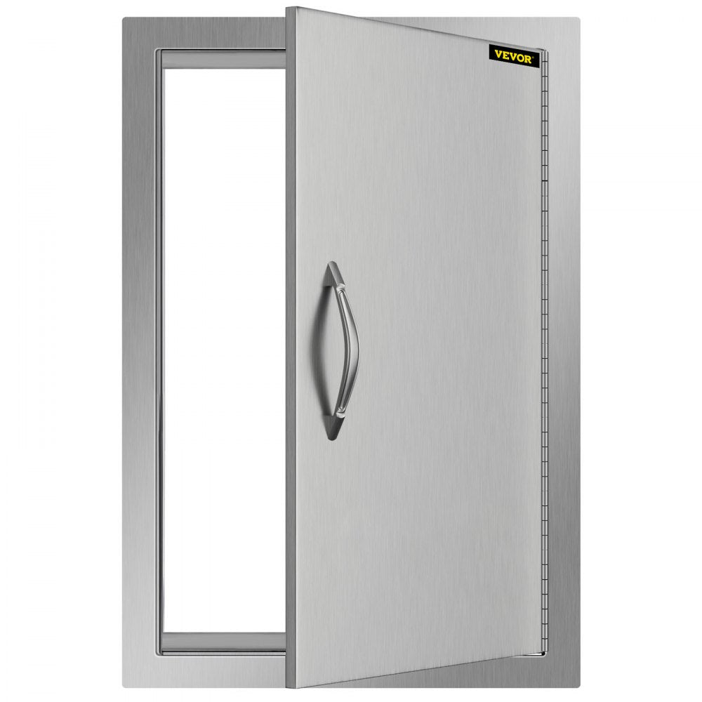 VEVOR BBQ Access Door 17W x 24H Inch, Vertical Single BBQ Door Stainless Steel, Outdoor Kitchen Doors for BBQ Island, Grill Station, Outdoor Cabinet 