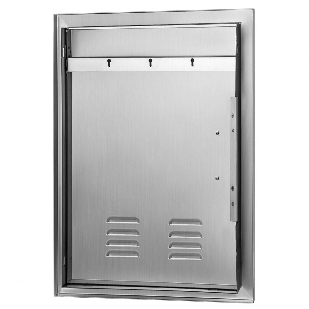 VEVOR BBQ Access Door 17 x 24 Inch Vertical Island Door with Vents Stainless Steel Single Access Door Flush Mount Outdoor Kitchen 