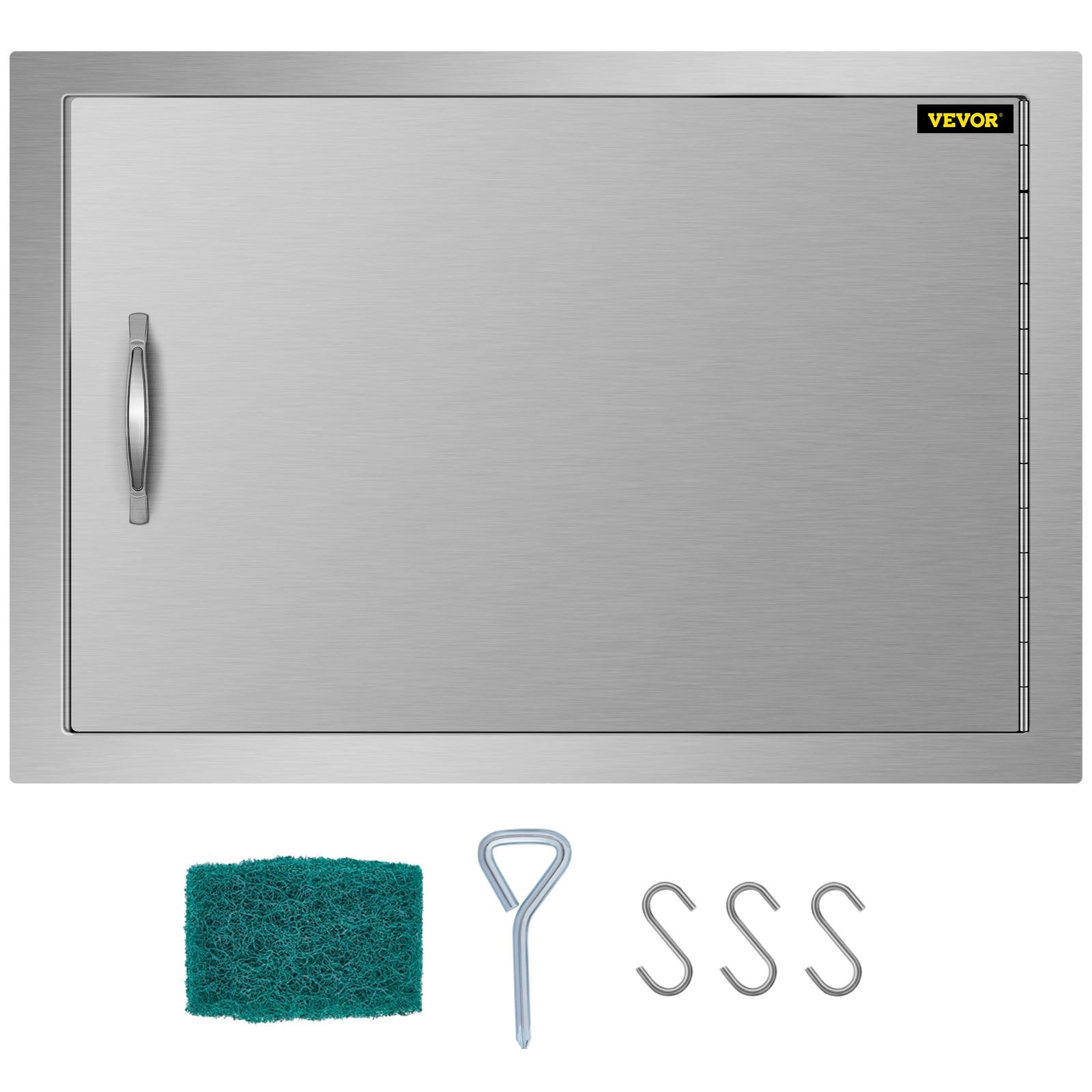 VEVOR BBQ Access Door 24W x 17H Inch, Horizontal Single BBQ Door Stainless Steel, Outdoor Kitchen Doors for BBQ Island, Grill Station, Outside Cabinet 