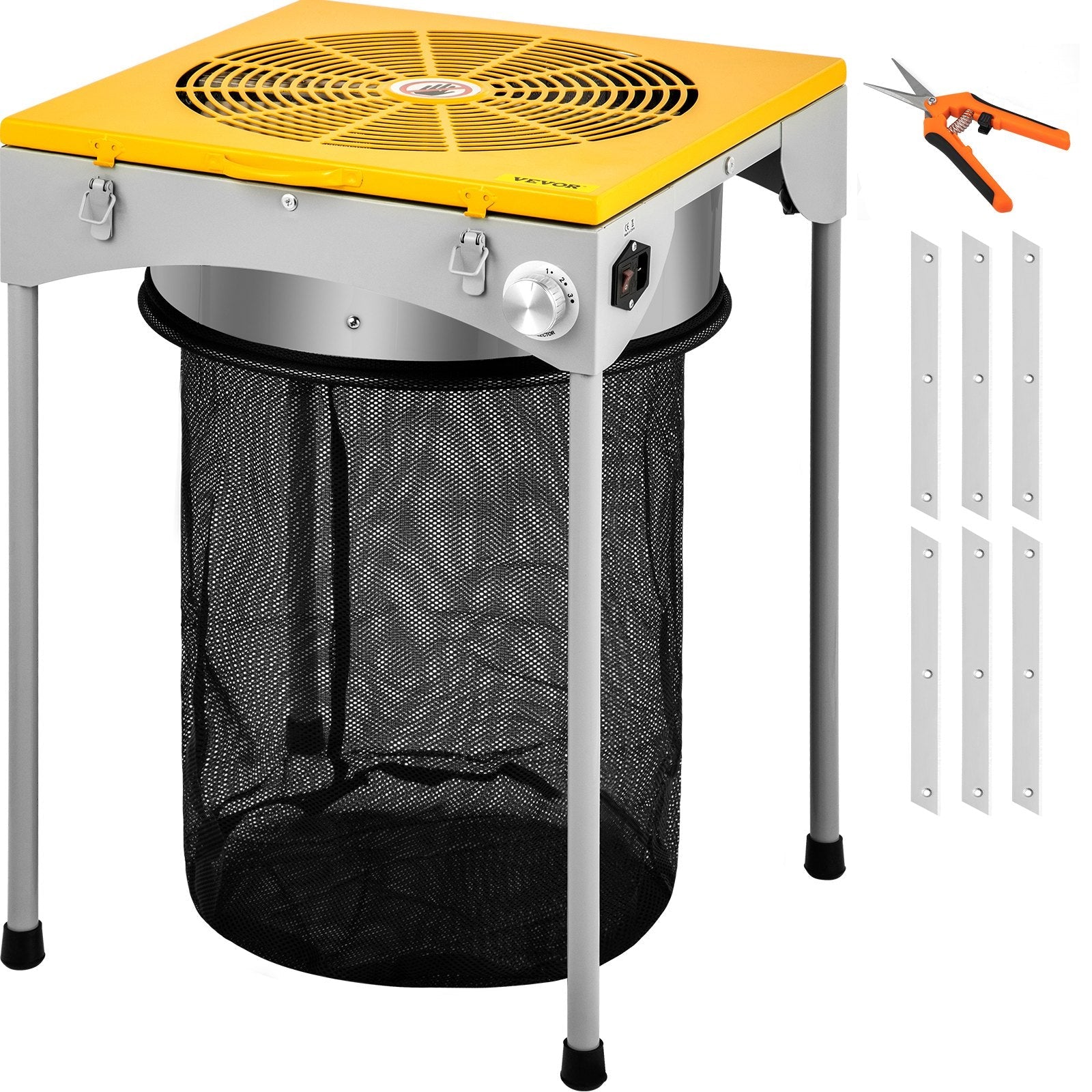 VEVOR Automatic Bud Trimmer, 18" Electric Trimmer, Stainless Steel Leaf Bud Automatic Hydroponic with High-Speed Blade Trim, Three Speed Strong Durable Bud Trimmer Leaves Fall into Included Bag 