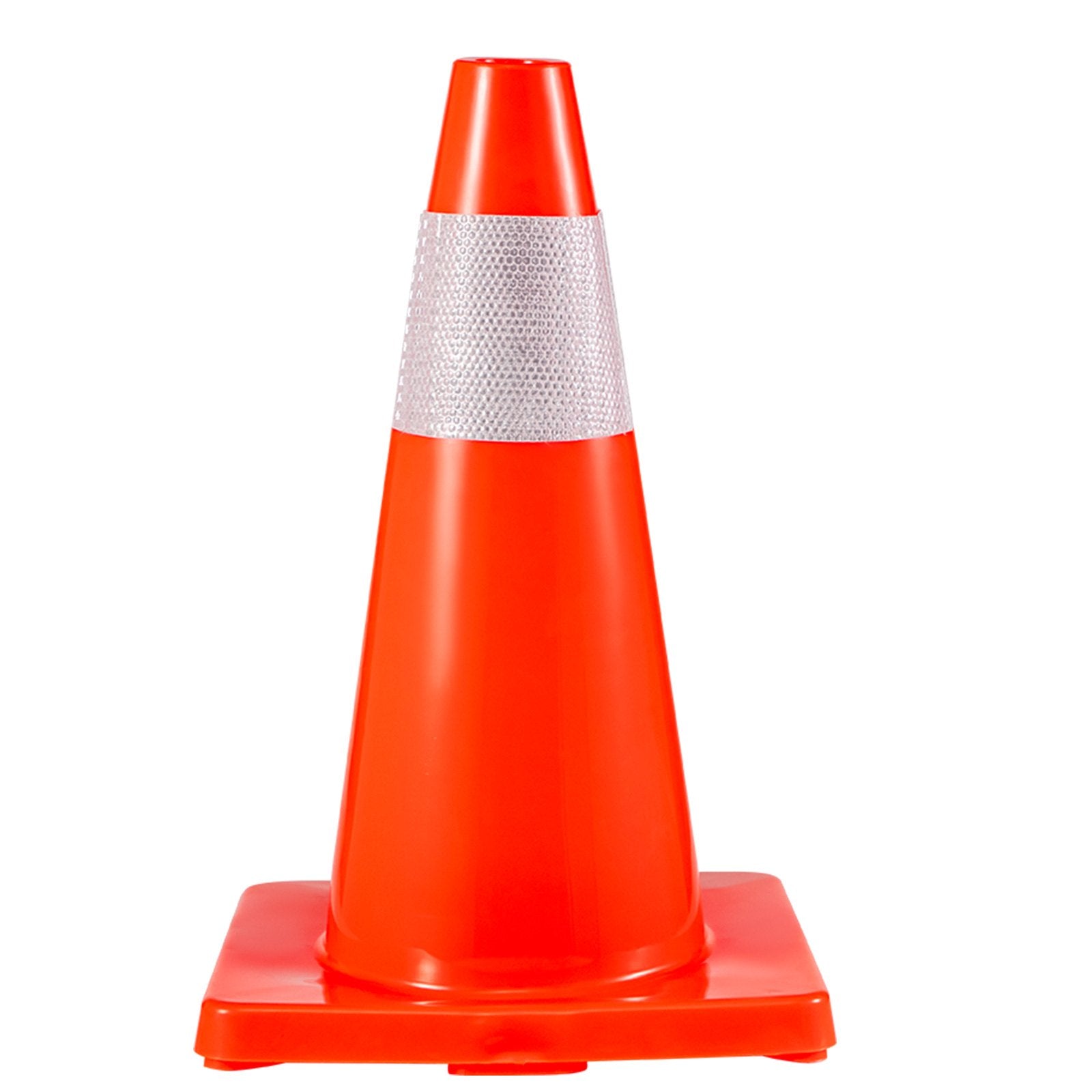 VEVOR 12Pack 18\" Traffic Cones, Safety Road Parking Cones PVC Base, Orange Traffic Cone with Reflective Collars, Hazard Construction Cones for Home Traffic Parking 