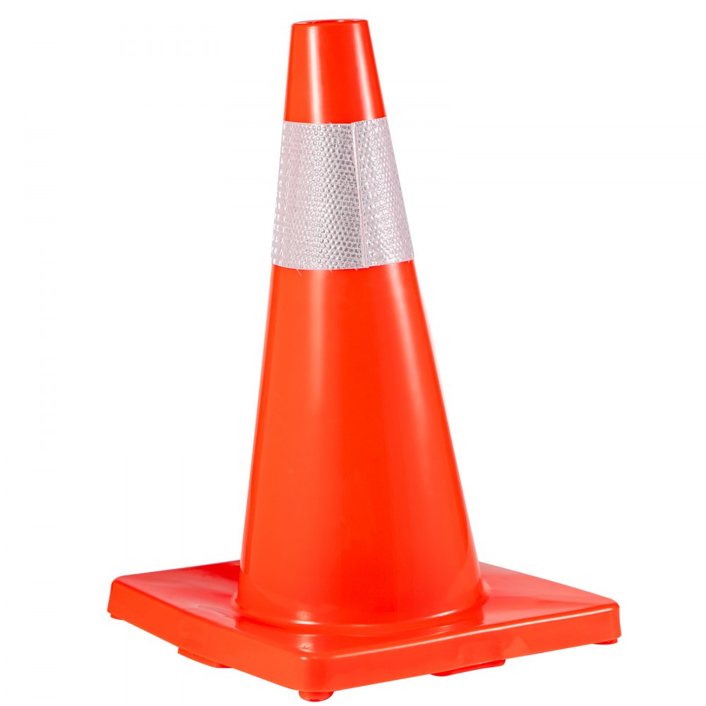 VEVOR 20Pack 18" Traffic Cones, Safety Road Parking Cones PVC Base, Orange Traffic Cone with Reflective Collars, Hazard Construction Cones for Home Traffic Parking 