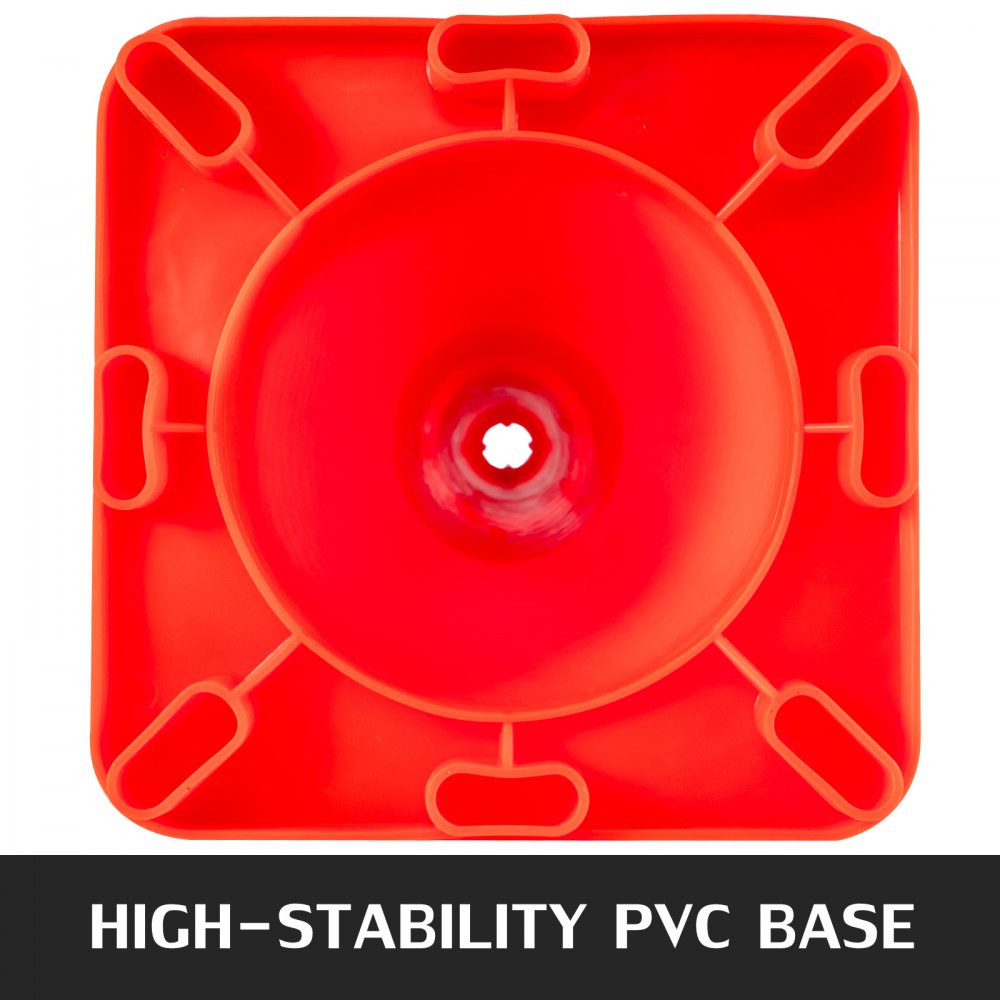 VEVOR 20Pack 18" Traffic Cones, Safety Road Parking Cones PVC Base, Orange Traffic Cone with Reflective Collars, Hazard Construction Cones for Home Traffic Parking 