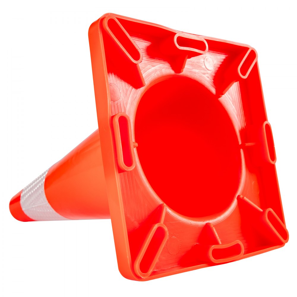 VEVOR 20Pack 18" Traffic Cones, Safety Road Parking Cones PVC Base, Orange Traffic Cone with Reflective Collars, Hazard Construction Cones for Home Traffic Parking 
