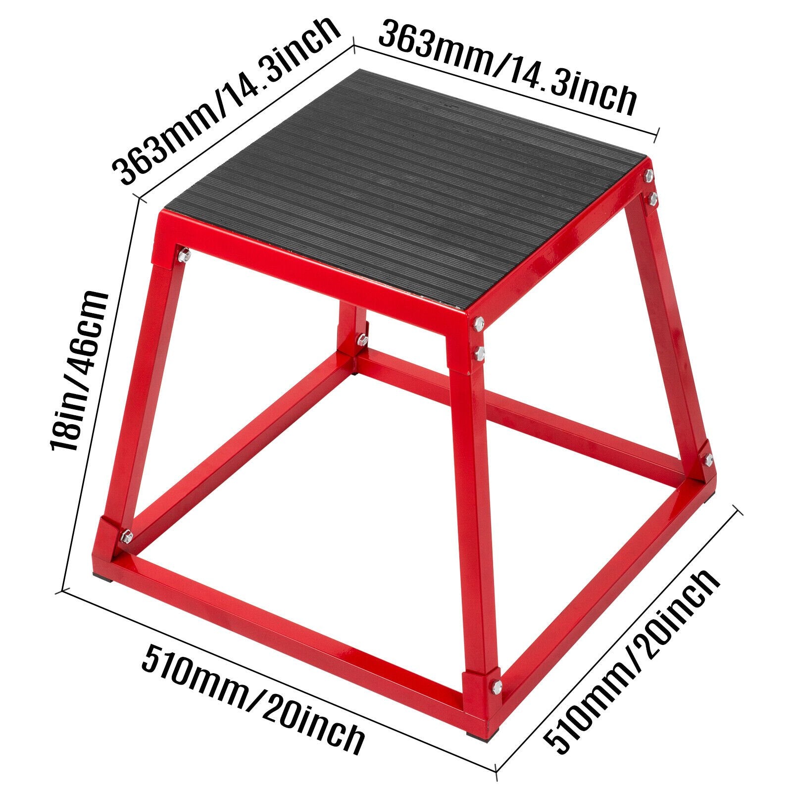 VEVOR Plyometric Box Set?18 Inch Plyometric Platform and Jumping Agility Box Set,Red Plyometric Platform ,for Jump Exercise Fit Training & Crossfit & Conditioning 