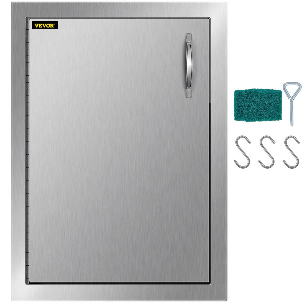 VEVOR BBQ Access Door 16 x 22 Inch Vertical Outdoor Kitchen Door Left Hinged Stainless Steel Access Door for Outdoor Kitchen 