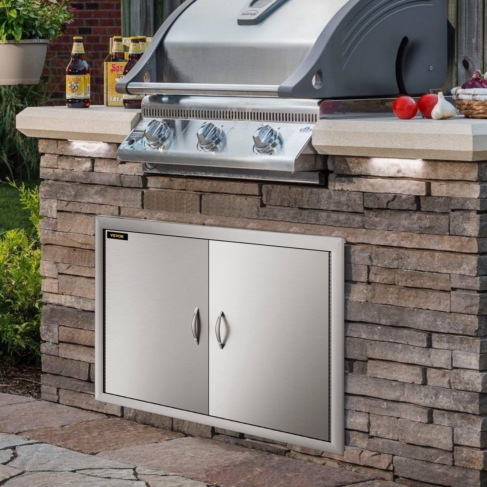 Bbq19"x28"/48x71cm Access Double Walled Door Stainless Doors Vertical Outdoor 