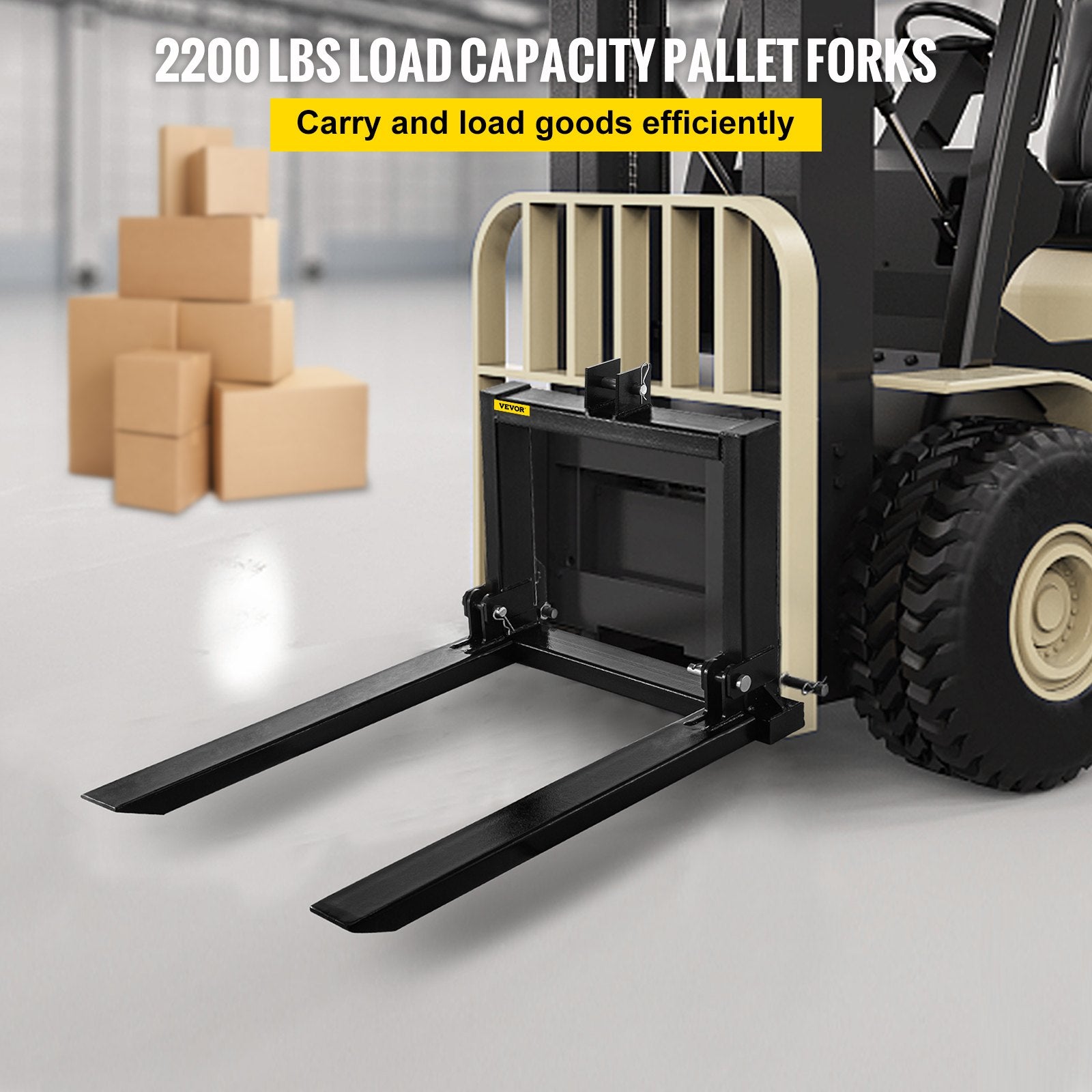 VEVOR 3 Point Hitch Pallet Fork 2000lbs, Fork Attachment for Category 1 Tractor, 25.5''x22''x41'', Steel Tractor Heavy Equipment Attachment, for Tractor, Skid Steer Loader 