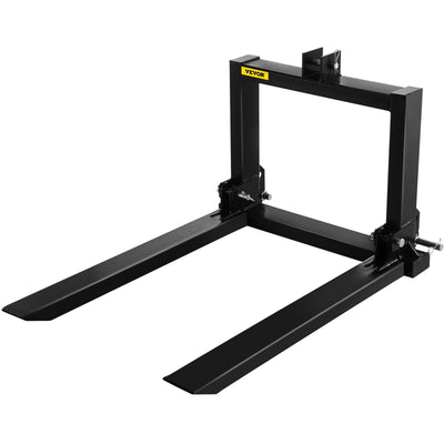 VEVOR 3 Point Hitch Pallet Fork 2000lbs, Fork Attachment for Category 1 Tractor, 25.5''x22''x41'', Steel Tractor Heavy Equipment Attachment, for Tractor, Skid Steer Loader 
