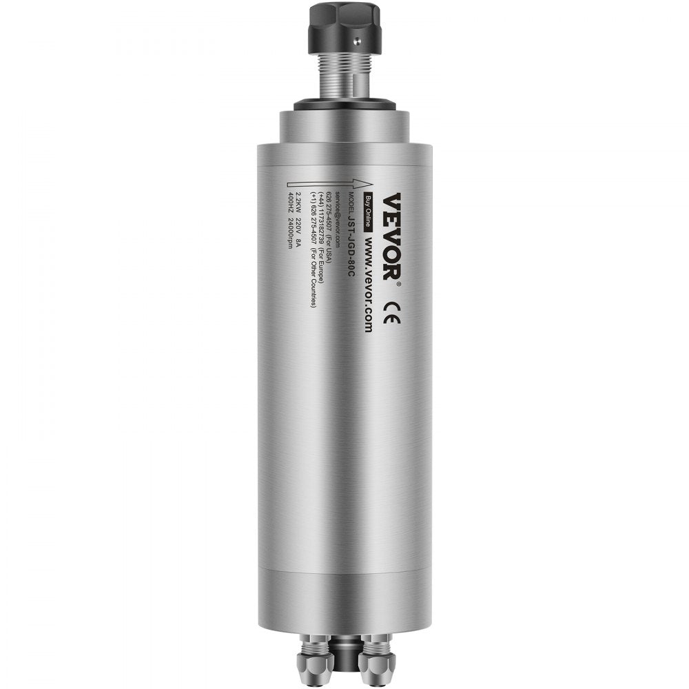 VEVOR Spindle Motor 2.2KW Water Cooled CNC Spindle Motor 2HP ER20 CNC Milling Motor 8000-24000 R/min for PCB Milling Machine 