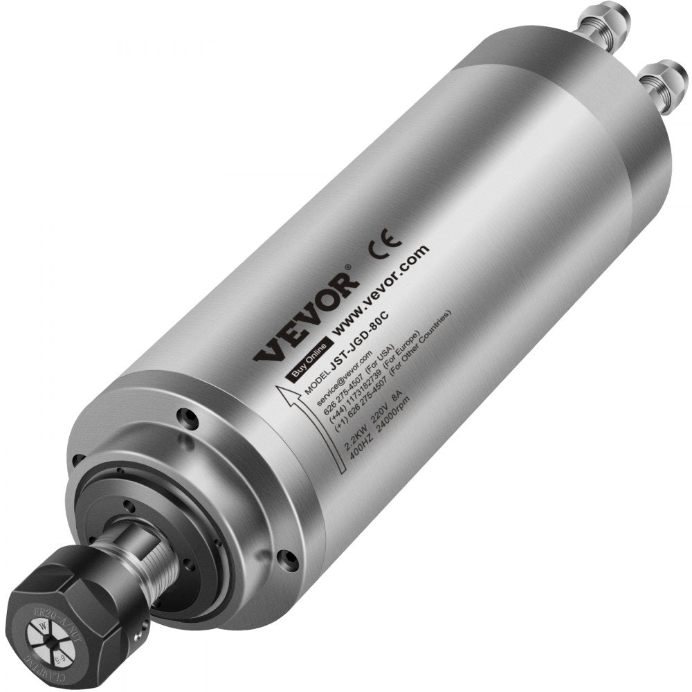 VEVOR Spindle Motor 2.2KW Water Cooled CNC Spindle Motor 2HP ER20 CNC Milling Motor 8000-24000 R/min for PCB Milling Machine 