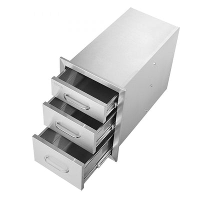 BBQ Island/ Outdoor Kitchen Triple Drawers 20.25"X14" Stainless Steel BBQ Drawer 