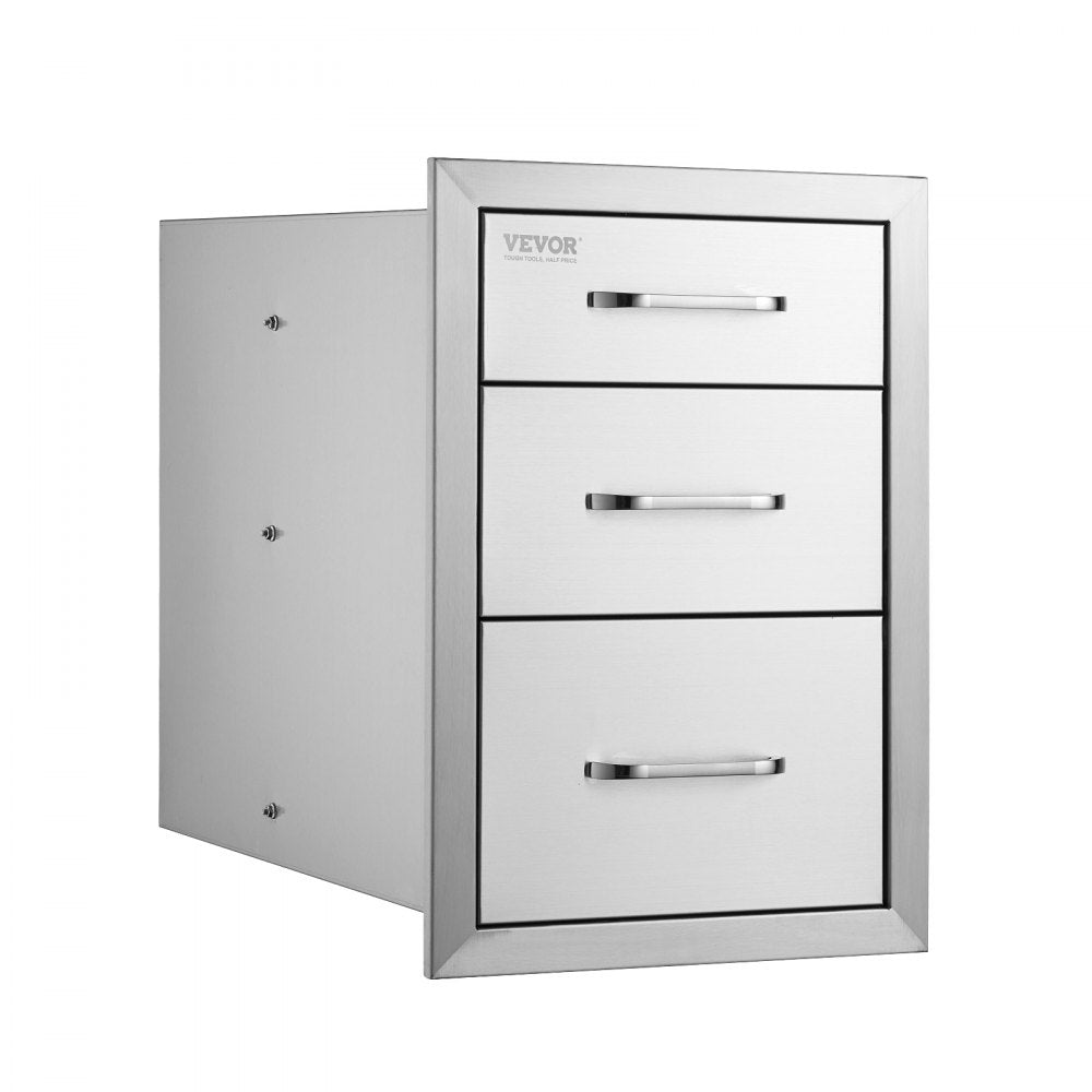 BBQ Island/ Outdoor Kitchen Triple Drawers 20.25"X14" Stainless Steel BBQ Drawer 