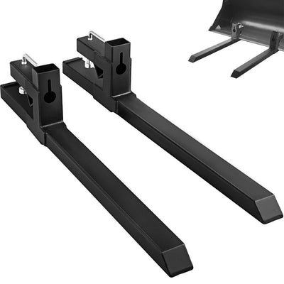 VEVOR 2000 Lbs Max Pallet Forks 33.5", 46.9" Total Length Clamp On Tractor Bucket Forks, Heavy Duty Front Loader Forks, Fork Attachment for Skid Steer,Loader Bucket 