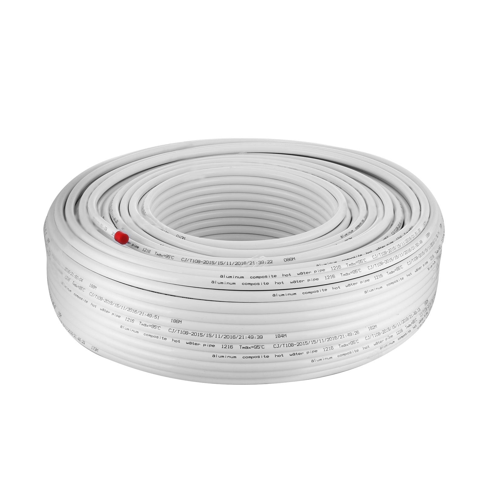 VEVOR PEX AL PEX Tubing 1/2 inch Roll of 656 Ft 200 M Radiant Heat Tubing Nontoxic for Heating and Plumbing Hot and Cold Water Piping Radiant Floor PEX Al Tubing White 