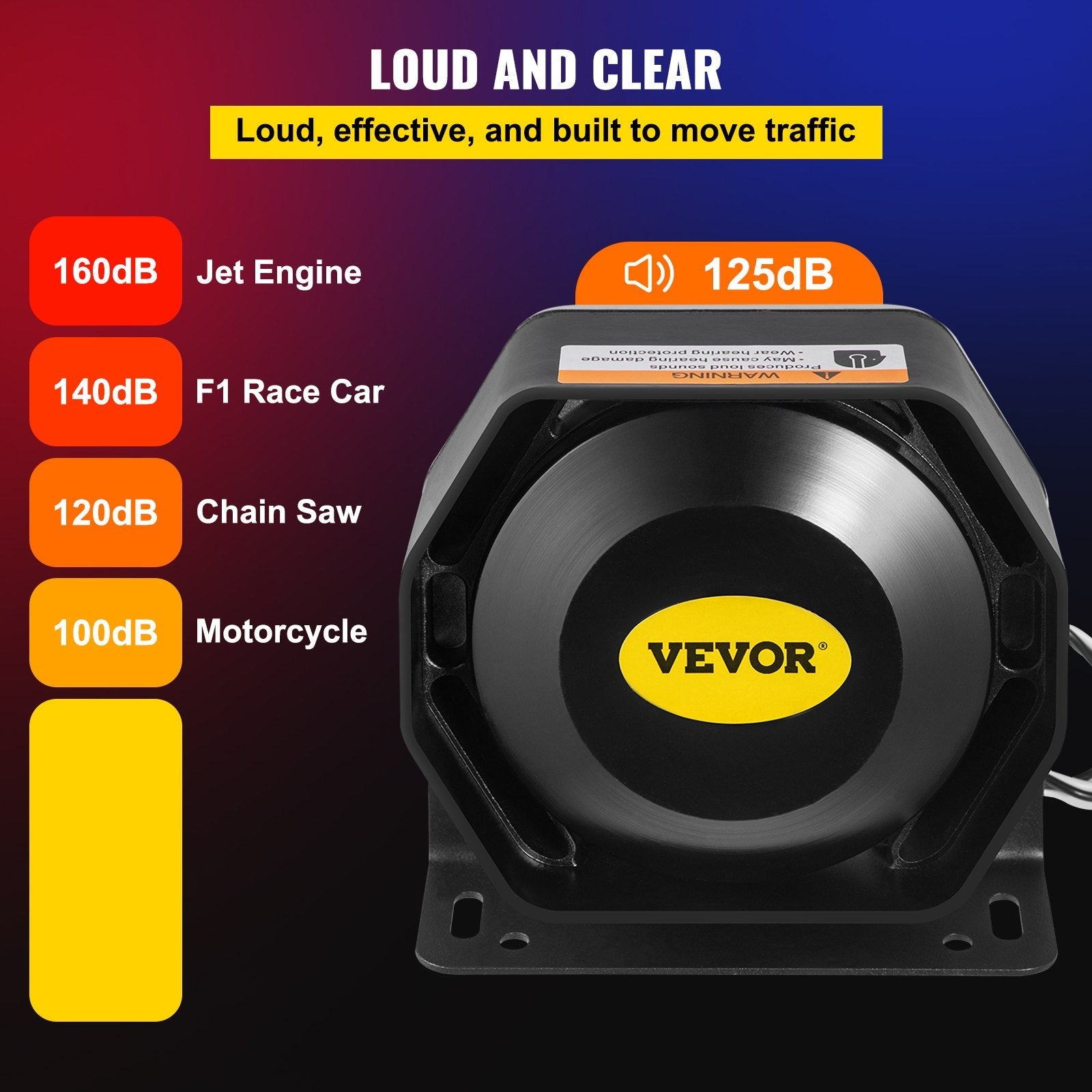 VEVOR Siren Bundle 8 Tones Emergency Warning Siren, 200W, with PA Speaker MIC System Vehicle Siren Box Fit for Police, Ambulance, Fire Fighting and Engineer Vehicles 