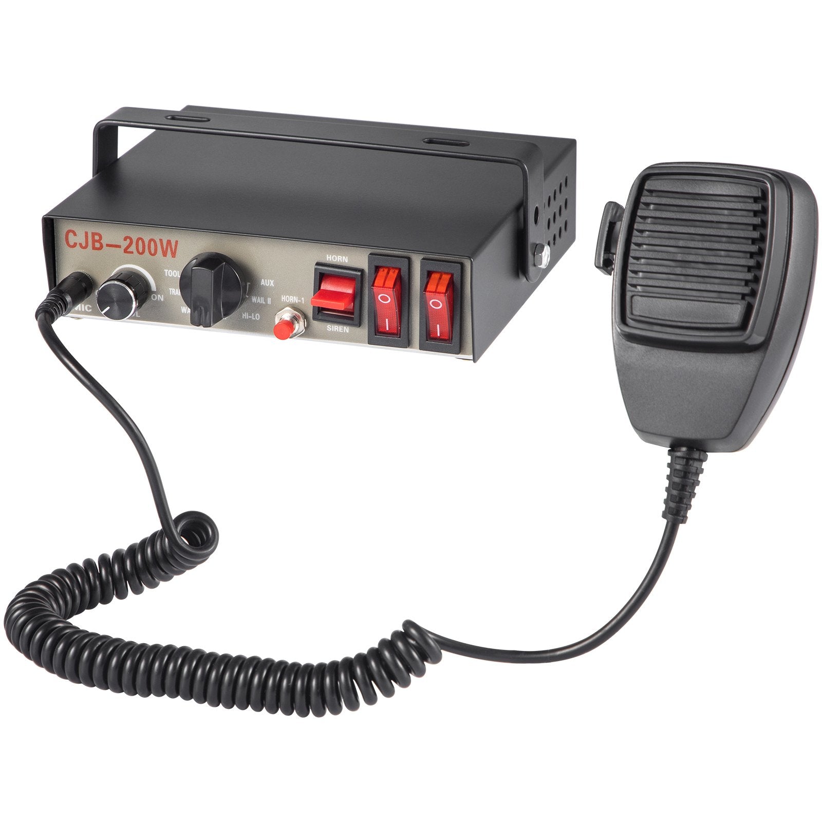 VEVOR Siren Bundle 8 Tones Emergency Warning Siren, 200W, with PA Speaker MIC System Vehicle Siren Box Fit for Police, Ambulance, Fire Fighting and Engineer Vehicles 