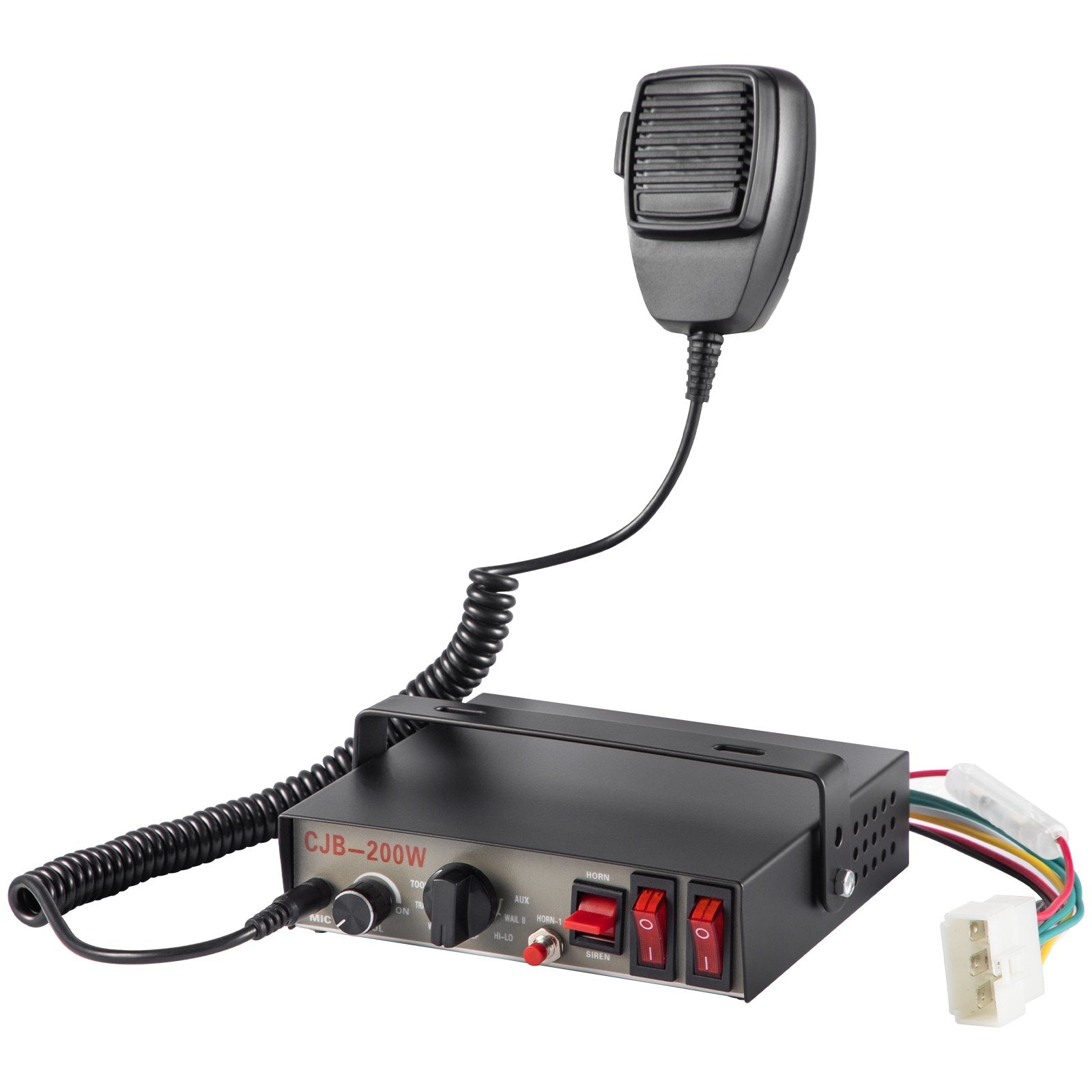 VEVOR Siren Bundle 8 Tones Emergency Warning Siren, 200W, with PA Speaker MIC System Vehicle Siren Box Fit for Police, Ambulance, Fire Fighting and Engineer Vehicles 