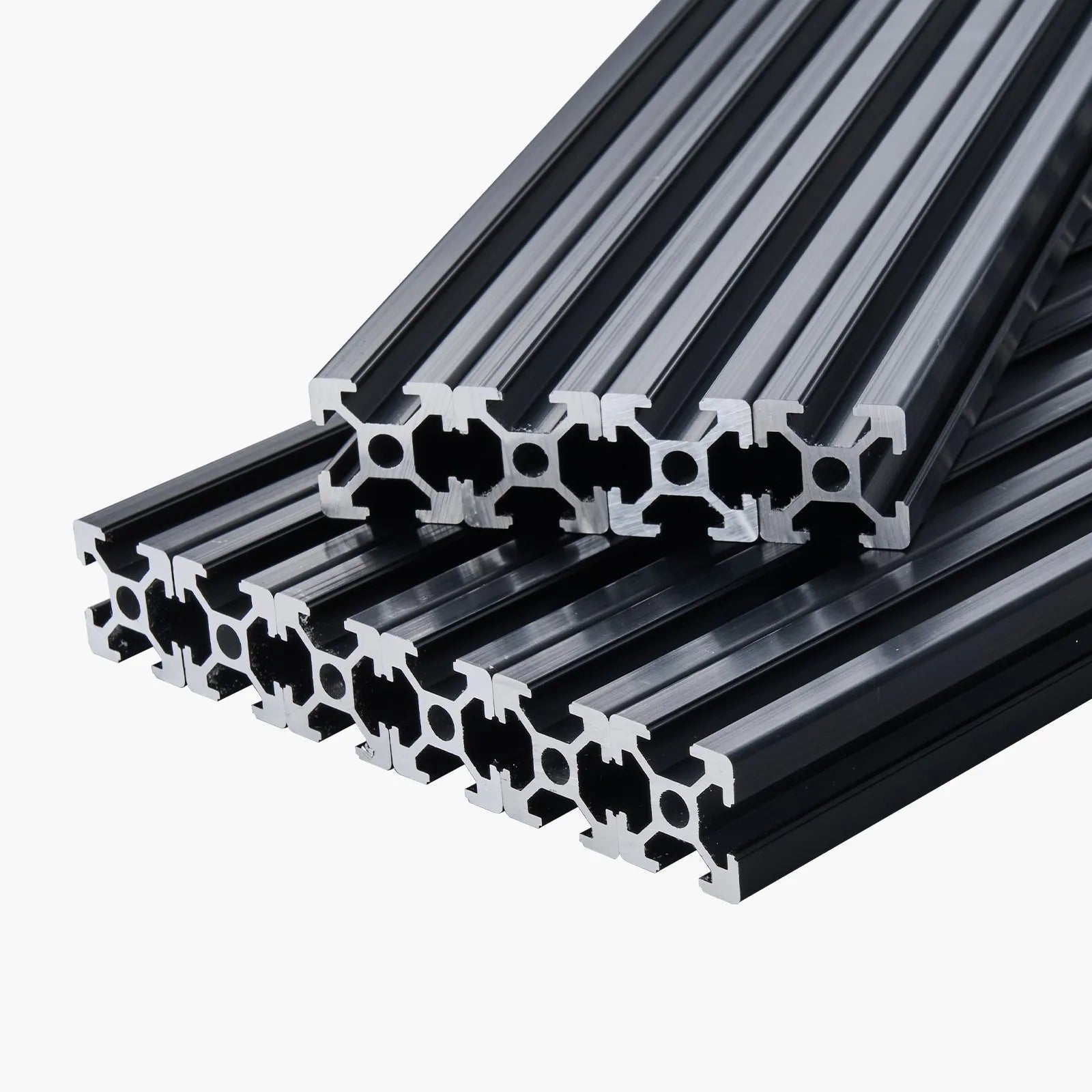 VEVOR 10PCS 2020 Aluminum Extrusion Profile 39.4" (1000mm) T-Slot Linear Rails, European Standard Anodized 6063-T5 Aluminum with Connectors & Hardware for CNC Machines, 3D Printers, Laser Engravers & DIY Projects - Black