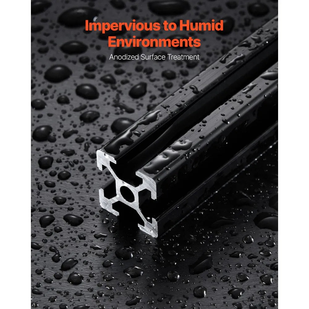 VEVOR 10PCS 2020 Aluminum Extrusion Profile 59" (1500mm) T-Slot Linear Rails, European Standard Anodized 6063-T5 Aluminum with Connectors & Hardware for CNC Machines, 3D Printers, Laser Engravers & DIY Projects - Black