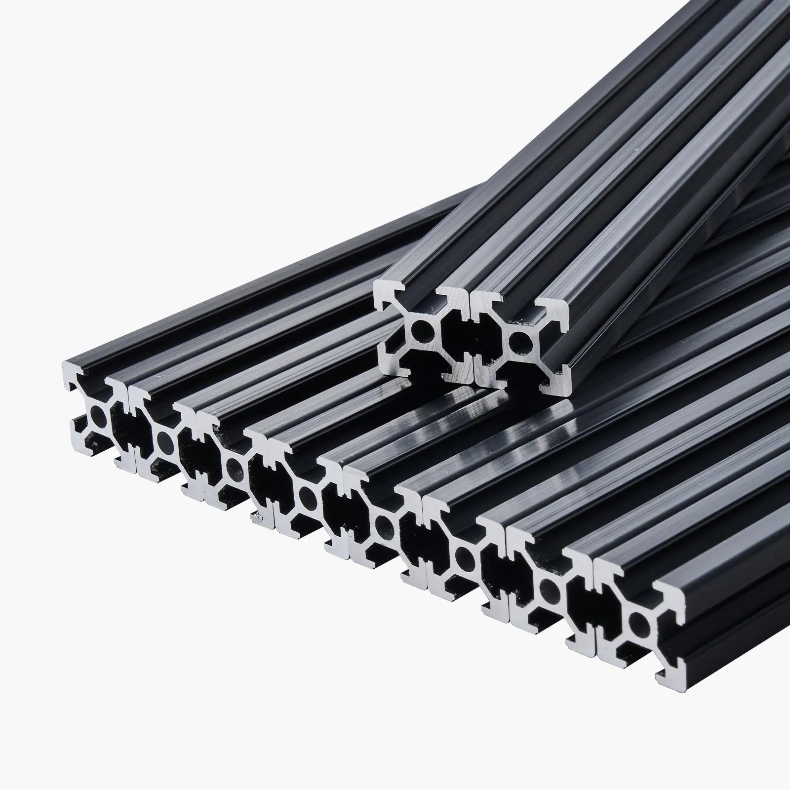 VEVOR 10PCS 2020 Aluminum Extrusion Profile 59" (1500mm) T-Slot Linear Rails, European Standard Anodized 6063-T5 Aluminum with Connectors & Hardware for CNC Machines, 3D Printers, Laser Engravers & DIY Projects - Black