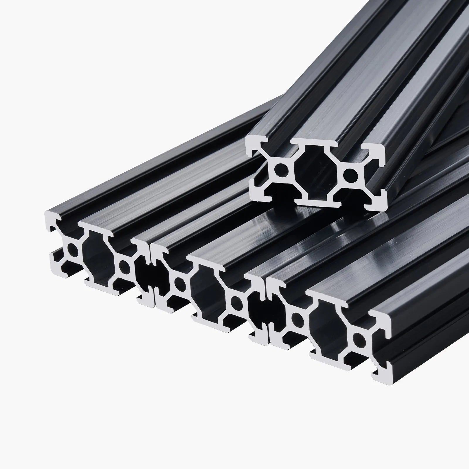 VEVOR 5PCS 2040 Aluminum Extrusion Profile 47.2" (1200mm) T-Slot Linear Rails, European Standard Anodized 6063-T5 Aluminum for CNC Machines, 3D Printers, Laser Engravers & DIY Projects - Black