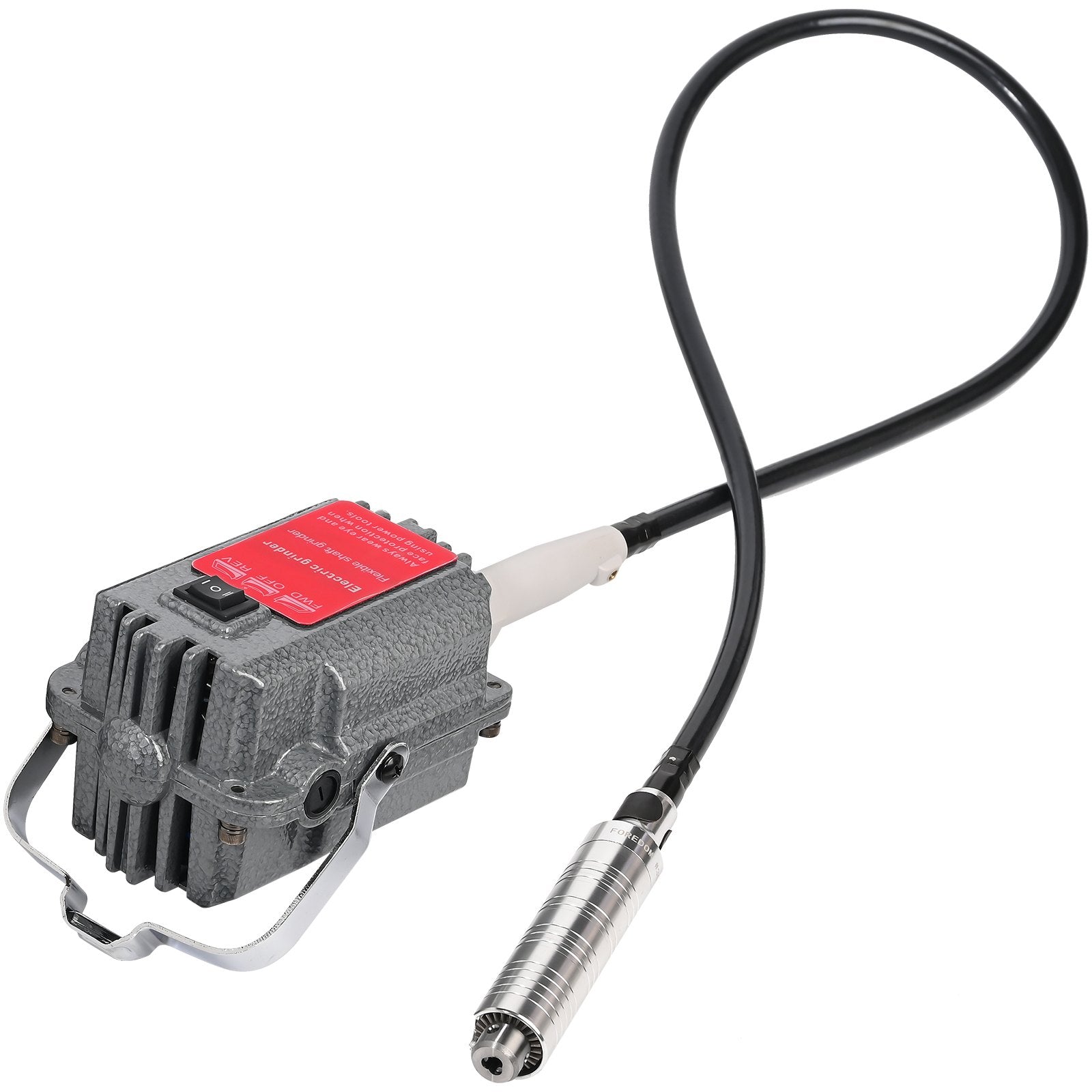 VEVOR S-R Hanging Flex Shaft Grinder 230W Rotary Tool with Stepless Speed Foot Pedal Rotary Carver 0-180000rmp for Carving, Buffing,Drilling,Polishing (4mm flexshaft), Grey 