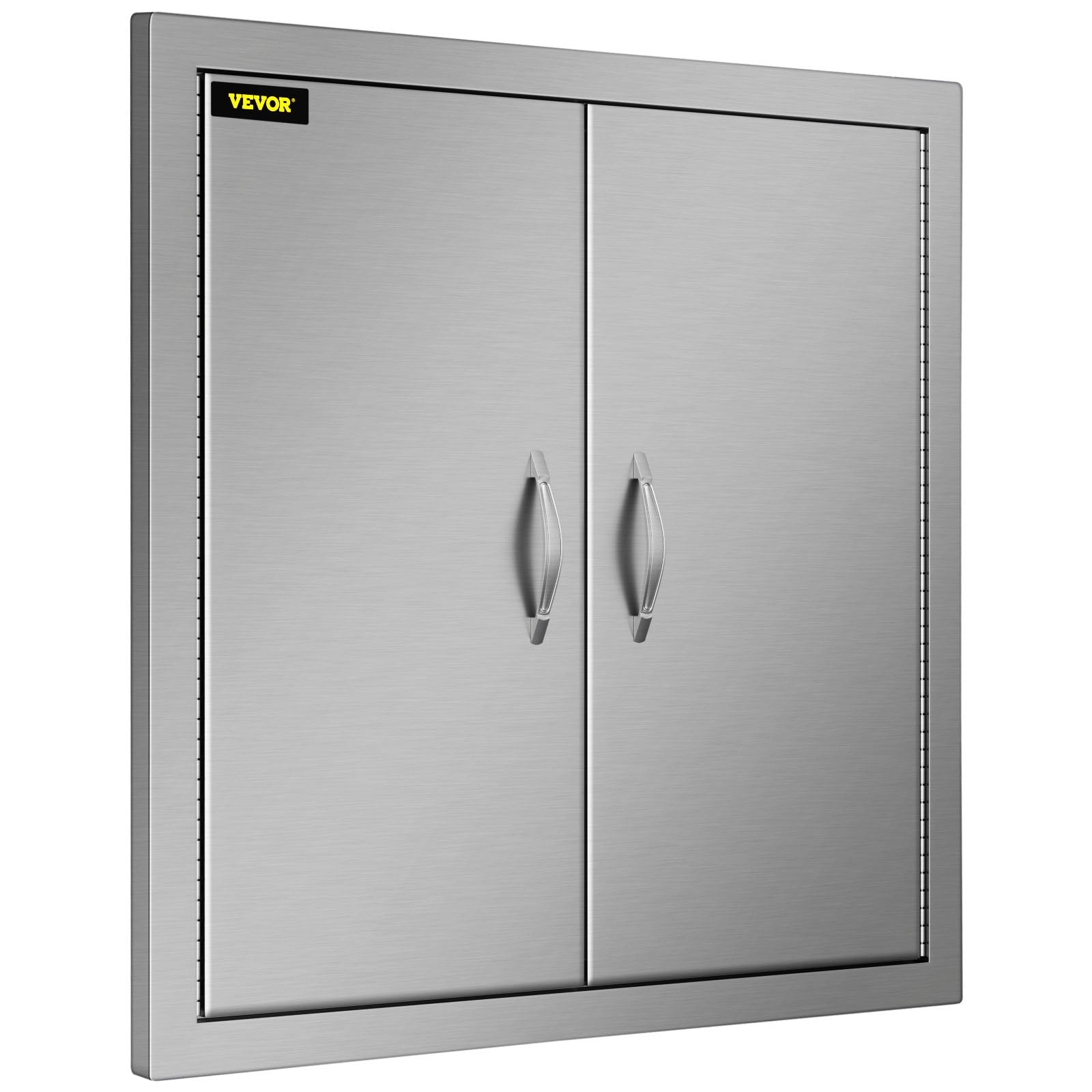VEVOR BBQ Access Door 24W x 24H Inch, Grill Door Double Door Brushed Stainless Steel, Outdoor Kitchen Doors for BBQ Island Grilling Station 