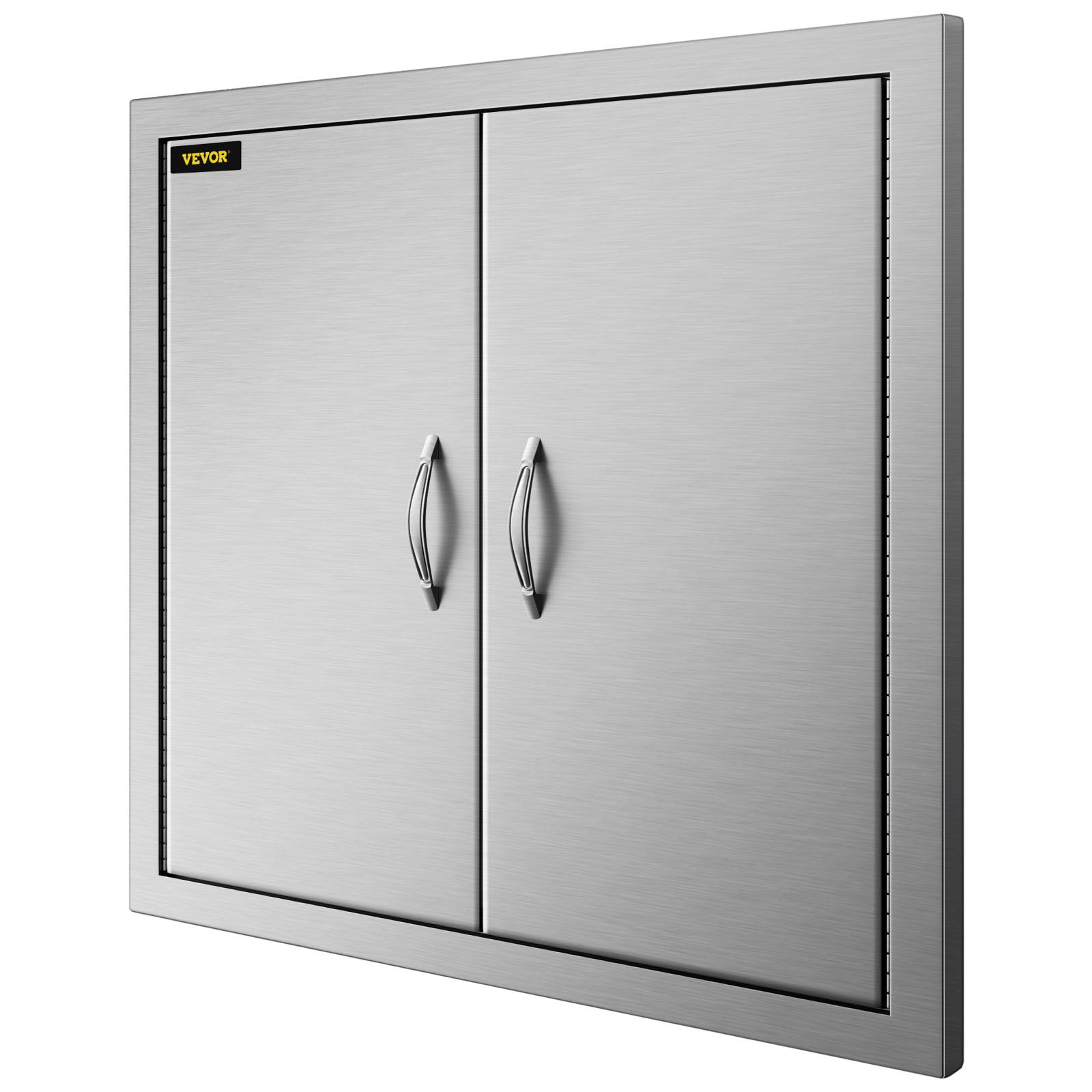 VEVOR Outdoor Kitchen Access 26\"x 24\" Wall Construction Stainless Steel Flush Mount for BBQ Island, 26inch x 24inch, Double Door 