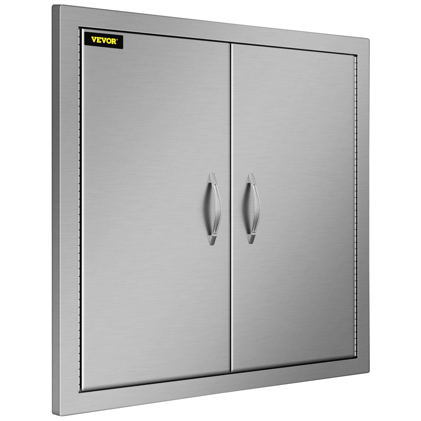 VEVOR Outdoor Kitchen Access 26\"x 24\" Wall Construction Stainless Steel Flush Mount for BBQ Island, 26inch x 24inch, Double Door 