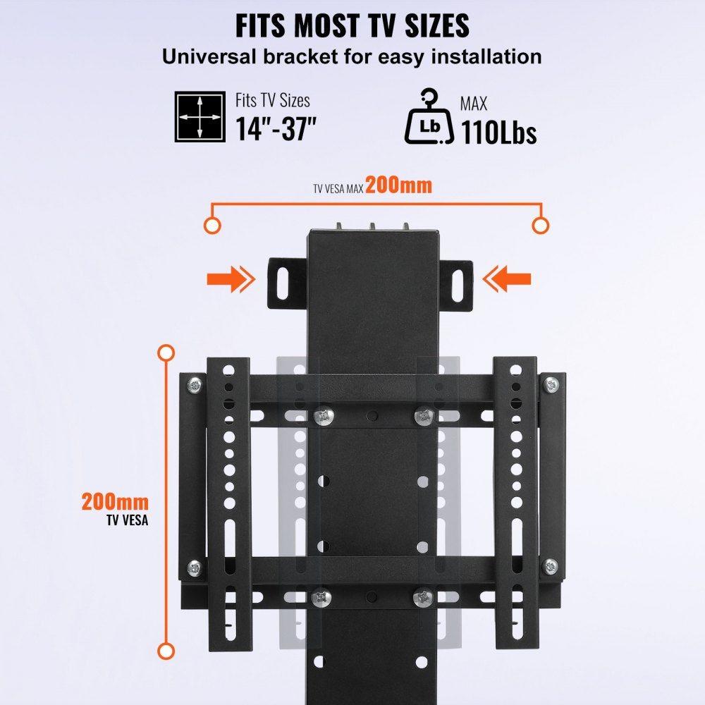 VEVOR Motorized TV Lift Stroke Length 20 Inches Motorized TV Mount Fit for 28-32 Inch TV Lift with Remote Control Height Adjustable 30.4-50 Inch,Load Capacity 132 Lbs 