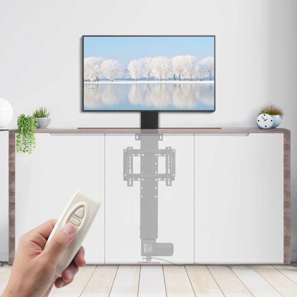 VEVOR Motorized TV Lift Stroke Length 20 Inches Motorized TV Mount Fit for 28-32 Inch TV Lift with Remote Control Height Adjustable 30.4-50 Inch,Load Capacity 132 Lbs 