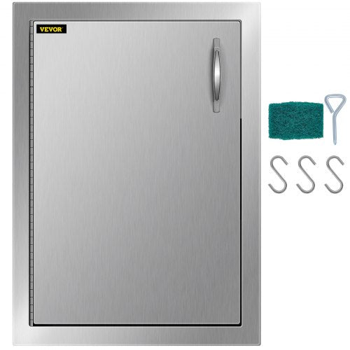 VEVOR BBQ Access Door 16 x 22 Inch Vertical Outdoor Kitchen Door Left Hinged Stainless Steel Access Door for Outdoor Kitchen