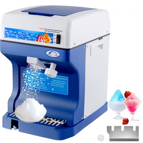 VEVOR 110V Electric Shaved Ice Machine 250W Snow Cone Maker Tabletop w/Adjustable Ice Texture, Ice Shaving Machine 265LBs/hr for Home and Commerical Use