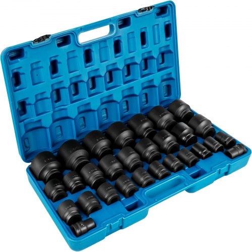 VEVOR Impact Socket Set 3/4 Inches 29 Piece Impact Sockets, 6-Point Sockets, Rugged Construction, CR-M0, 3/4 Inches Drive Socket Set Impact SAE 3/4 inch - 2-1/2 inch, with a Storage Cage