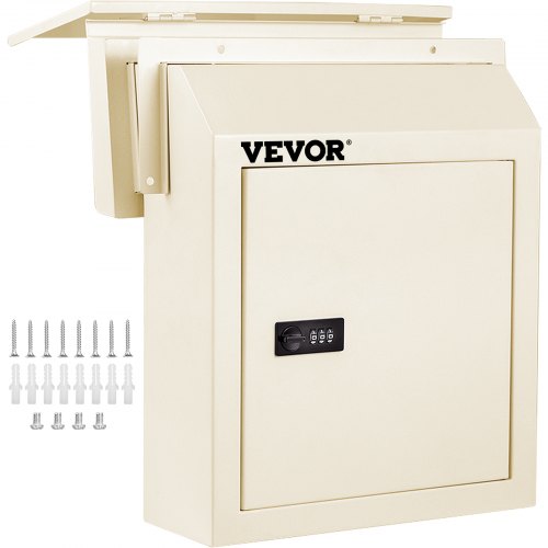 VEVOR Through-The-Door Locking Drop Box Door Drop Box 11.8''x4.3''x14.2'' Beige