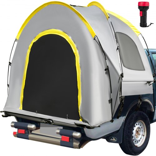 VEVOR Truck Tent 6.5’, Truck Bed Tent, Pickup Tent for Full Size Truck, Waterproof Truck Camper, 2-Person Sleeping Capacity, 2 Mesh Windows, Easy To Setup Truck Tents For Camping, Hiking, Fishing