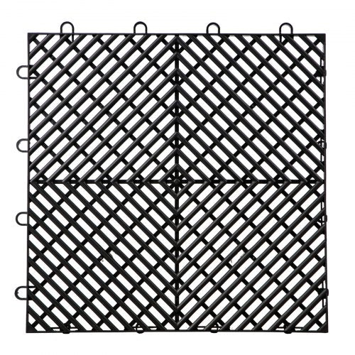 VEVOR Tiles Interlocking 55 PCS Black, Drainage Tiles 12x12x0.5 Inches, Deck Tiles Outdoor Floor Tiles, Outdoor Interlocking Tiles, Deck Flooring for Pool Shower Bathroom Deck Patio Garage