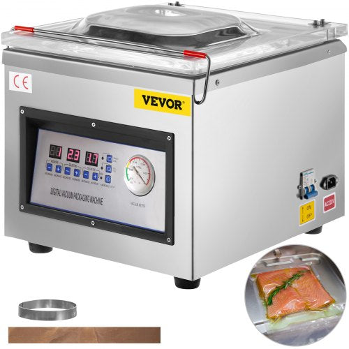 VEVOR Chamber Vacuum Sealer, DZ-260C 6 m3/h Pump Rate, Excellent Sealing Effect with Automatic Control, 320W Professional Foods Packaging Machine Used for Fresh Meats, Fruit, and Sauces