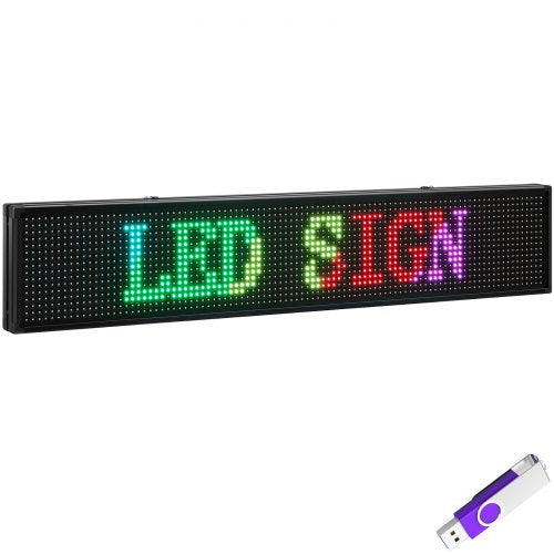 VEVOR Led Sign 40 x 8 inch Led Scrolling Sign Seven-color Digital Led Open Sign Outdoor Wifi High Resolution Bright Electronic Message Display Board with SMD Technology For Advertising and Business