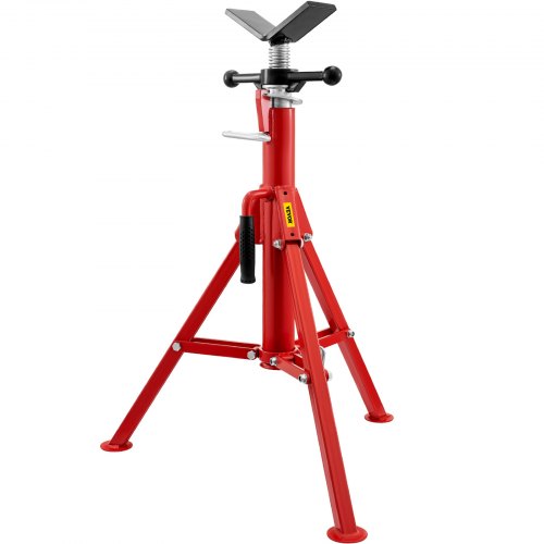 VEVOR V Head Pipe Stand 1/8\"-12\" Capacity, Adjustable Height 24\"-42\", Pipe Jack Stands 2500 lb. Load Capacity, Portable Folding Pipe Stands, Carbon Steel Body More Durable