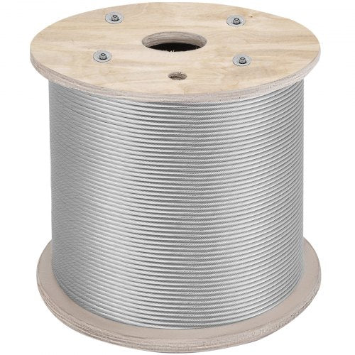 Vevor T304 Stainless Steel Cable Wire Rope 1/4" 7x19 Construction 200ft Reel