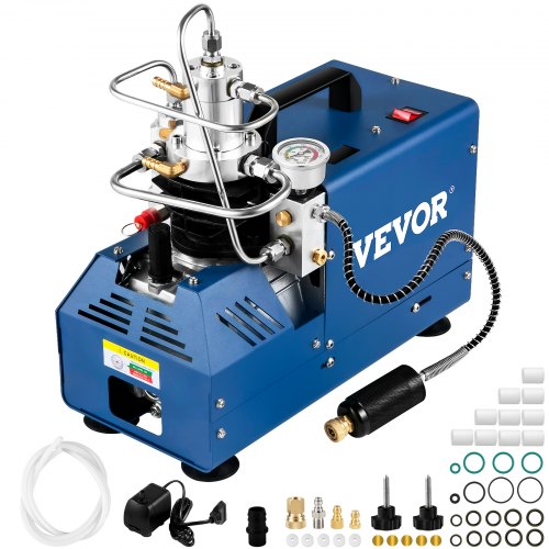 VEVOR High Pressure Compressor, 4500PSI/30MPA/300BAR High Pressure Air Compressor, 1800W 110V Manual Stop Air Rifle Compressor Suitable for Paintball Air Rifle, PCP Rifle, Air Pistol, Diving Bottle