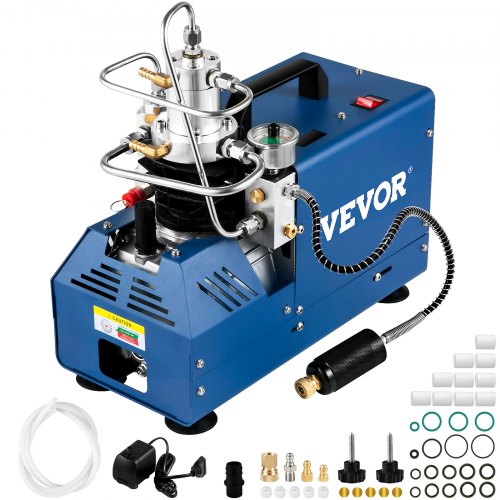 VEVOR High Pressure Compressor, 4500PSI/30MPA/300BAR High Pressure Air Compressor, 1800W 110V Automatic Stop Air Rifle Compressor Suitable for Paintball Air Rifle, PCP Rifle, Air Pistol, Diving Bottle